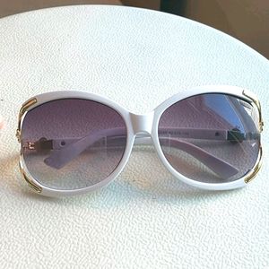 WHITE & GOLD SUNGLASSES NWOT